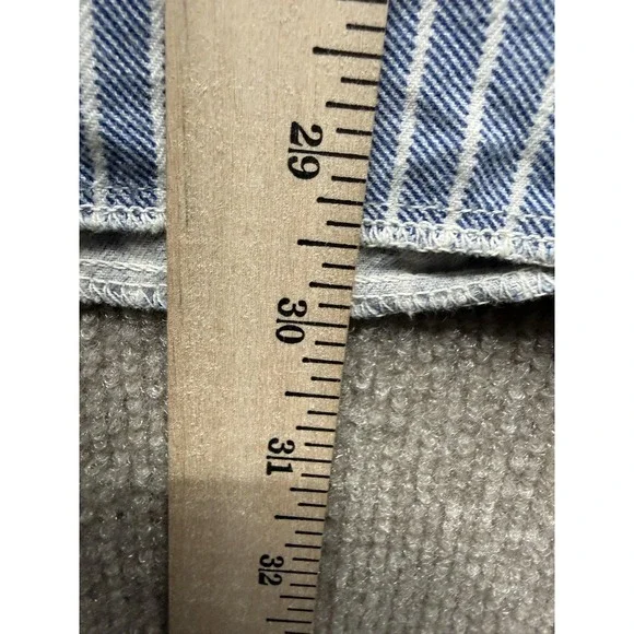 Berufsbekleidung Reuters Shirt Mens Large Blue Stripe Button Up Long Sleeve - Picture 6 of 6